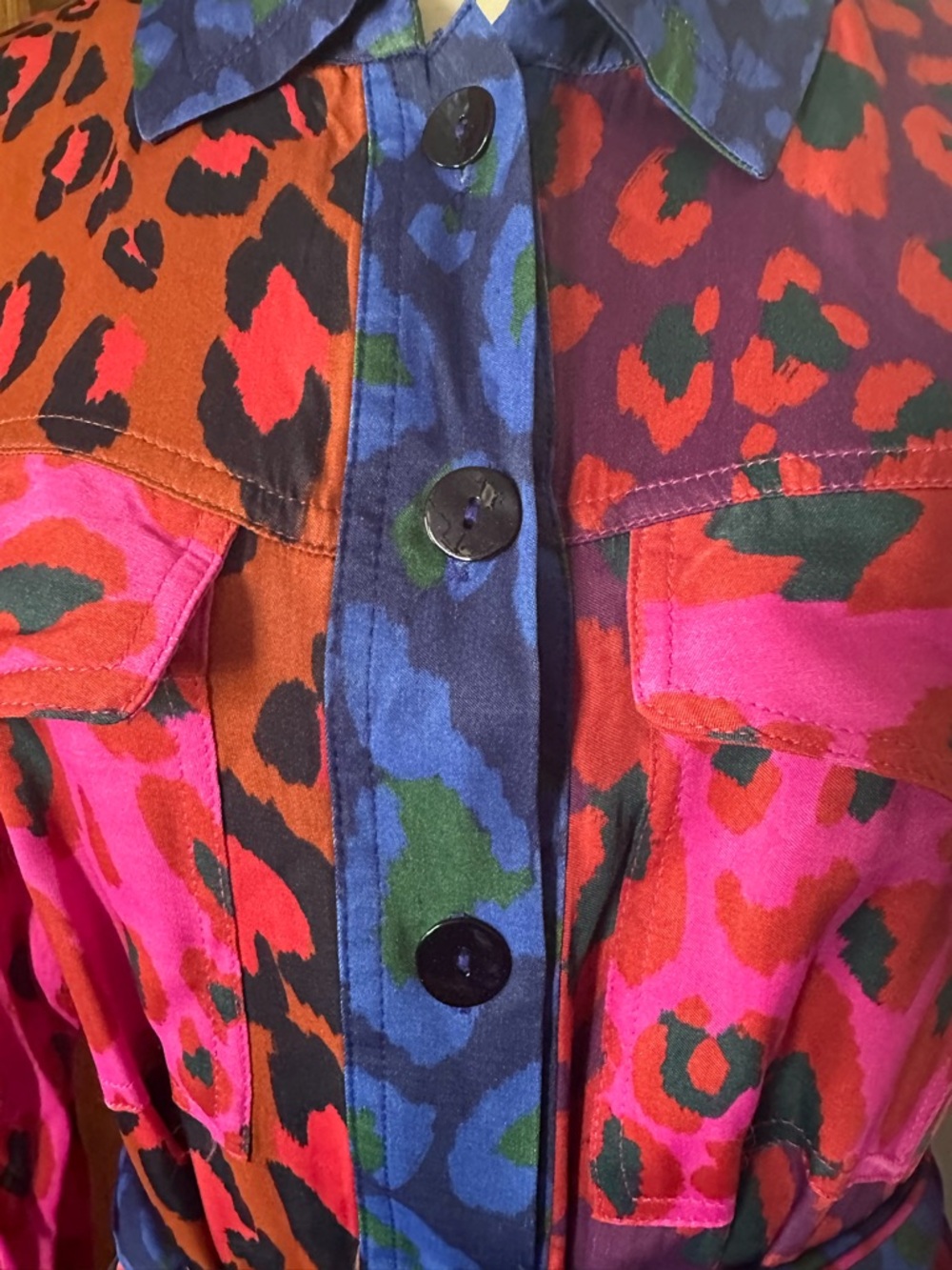 FARM Rio Multicolor Leopard-Style Button Dress - Picture 4 of 5